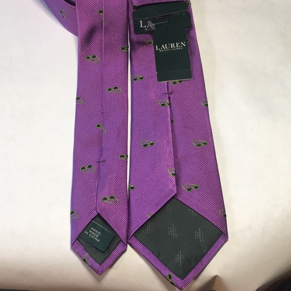 Ralph Lauren purple with green sunglasses print tie. NWT - Picture 3 of 9